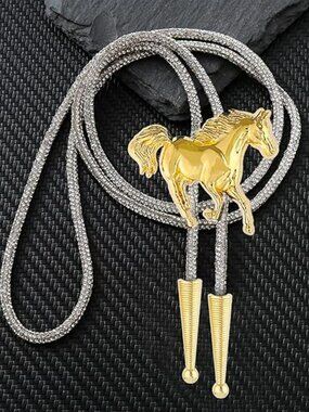 NEW Horse Pendant Western Bolo Tie or Necklace Kentucky Derby Horses Racing